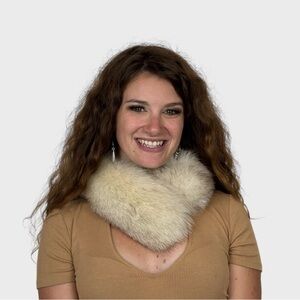 Elegant Cream Fur Scarf/collar/headband.